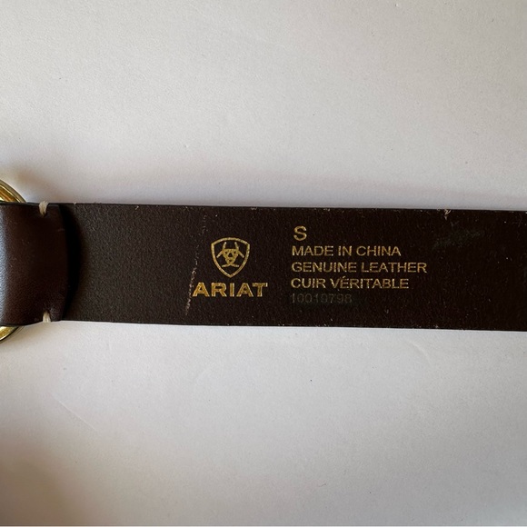Ariat Brown Leather Bridle Belt Size Small Gold Tone Clip Buckle - Picture 6 of 12